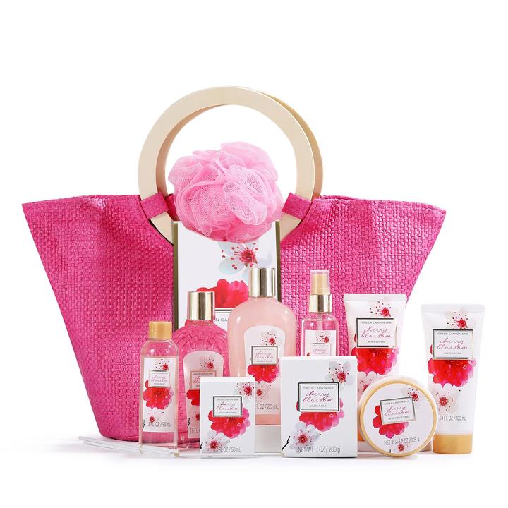 Cherry Blossom Everyday Bath Set Tote Gloria's Gifts Galore